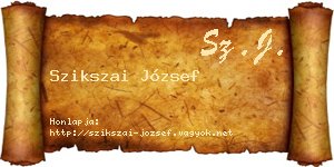 Szikszai József névjegykártya